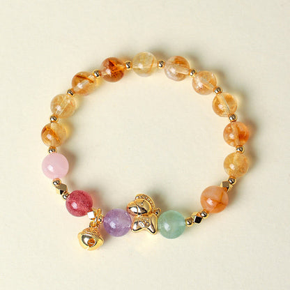 Pferd Citrin Amethyst Kristallarmband