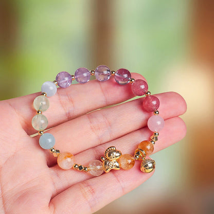 Pferd Citrin Amethyst Kristallarmband