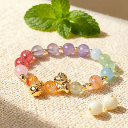 Pferd Citrin Amethyst Kristallarmband