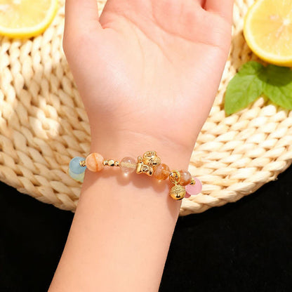 Pferd Citrin Amethyst Kristallarmband