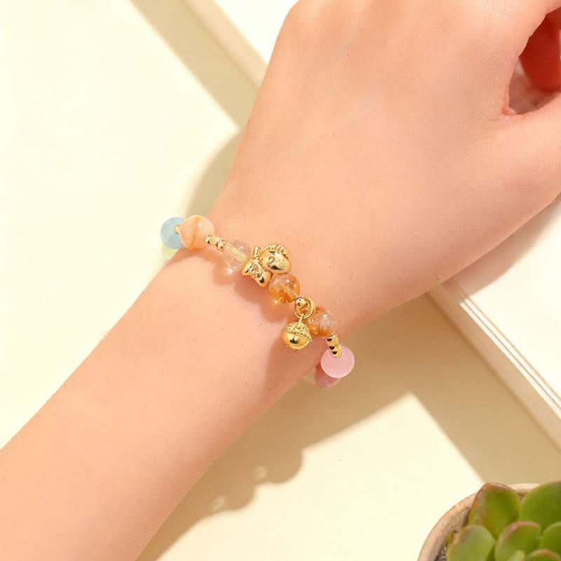 Pferd Citrin Amethyst Kristallarmband