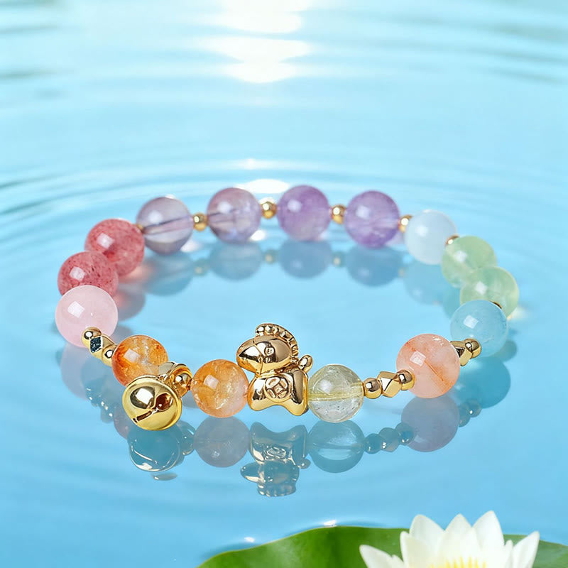 Pferd Citrin Amethyst Kristallarmband