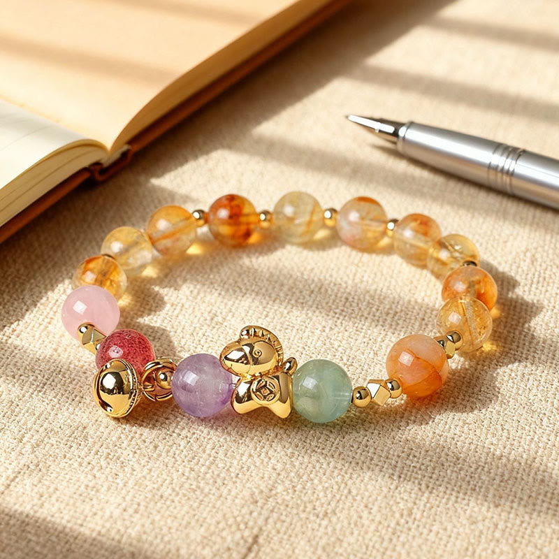 Pferd Citrin Amethyst Kristallarmband