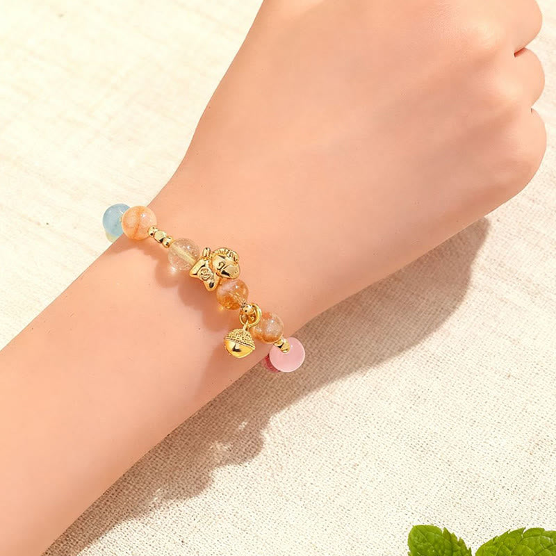 Pferd Citrin Amethyst Kristallarmband