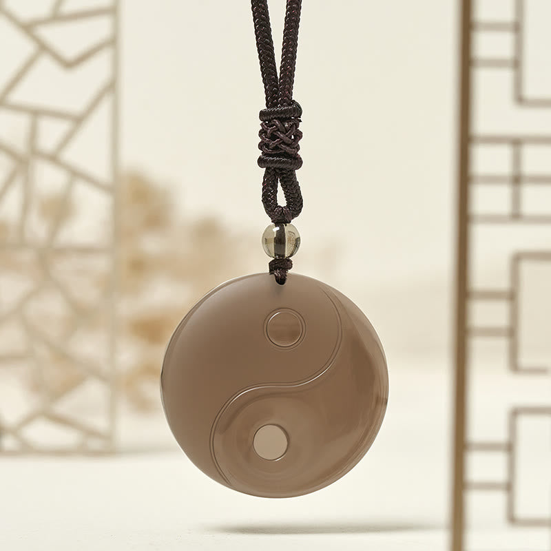Black Obsidian Nine-Character Mantra Necklace