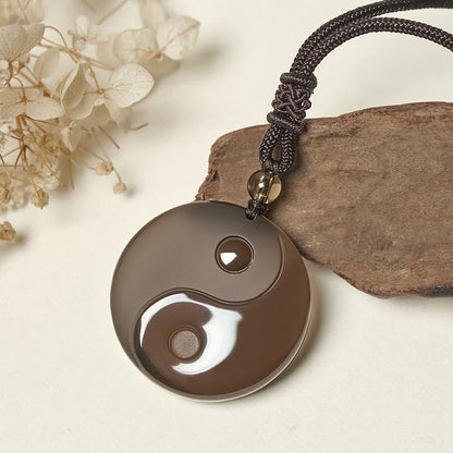 Black Obsidian Nine-Character Mantra Necklace