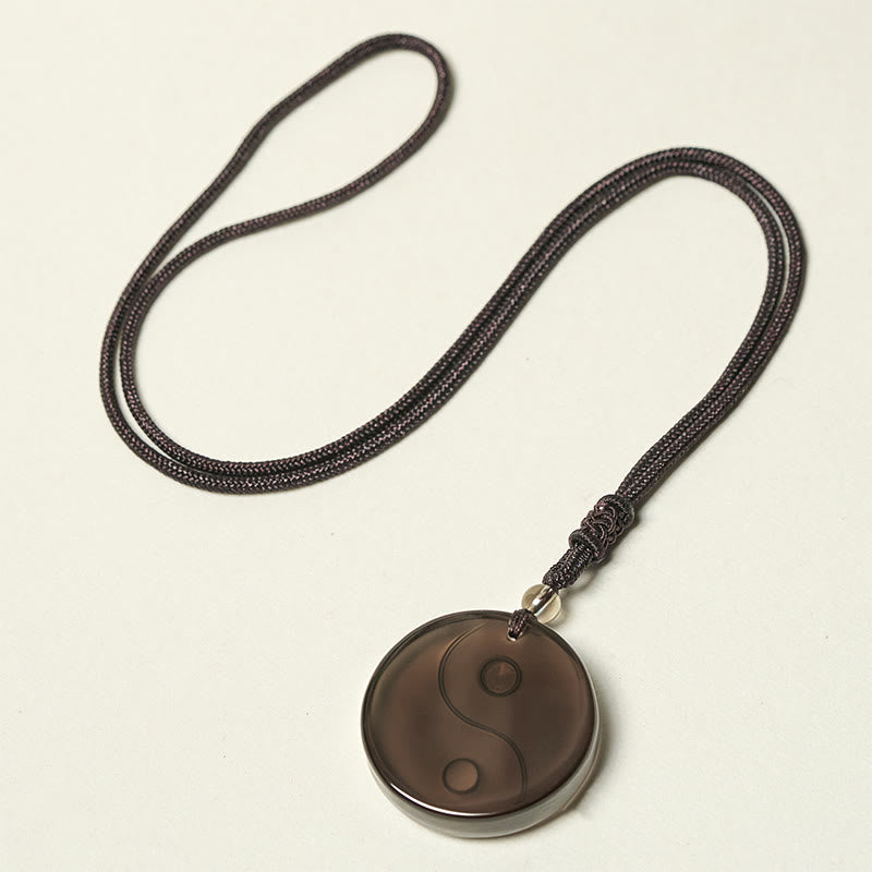 Black Obsidian Nine-Character Mantra Necklace