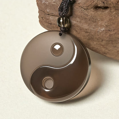 Black Obsidian Nine-Character Mantra Necklace