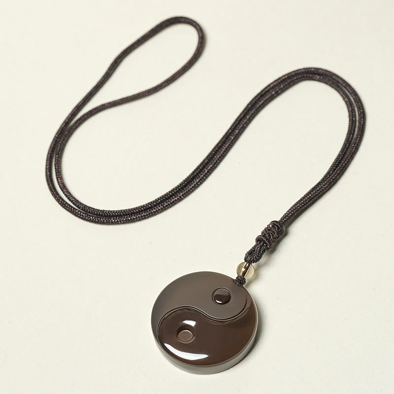 Black Obsidian Nine-Character Mantra Necklace