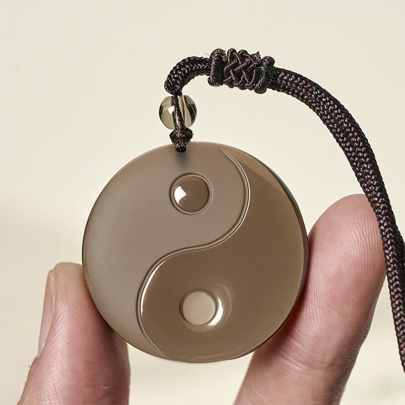 Black Obsidian Nine-Character Mantra Necklace