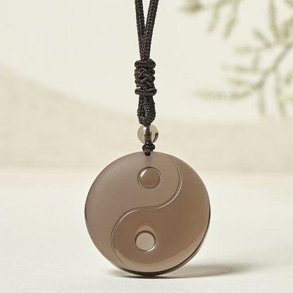 Black Obsidian Nine-Character Mantra Necklace