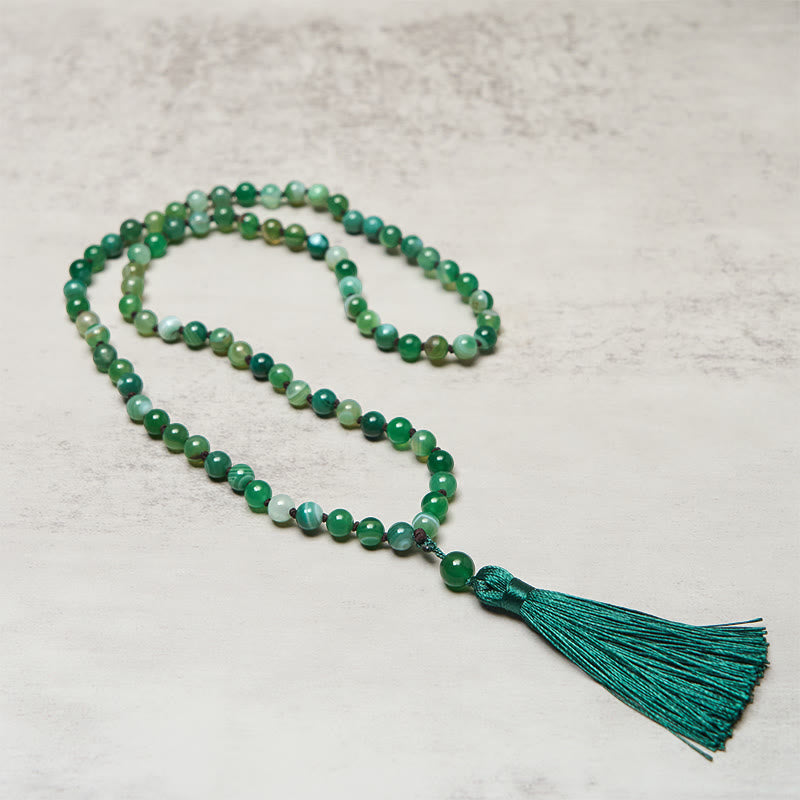 Malachite Bead Tassel Bracelet