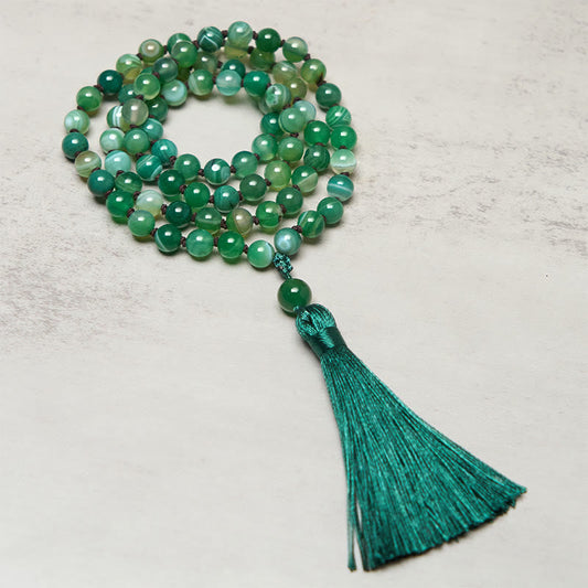 Malachite Bead Tassel Bracelet