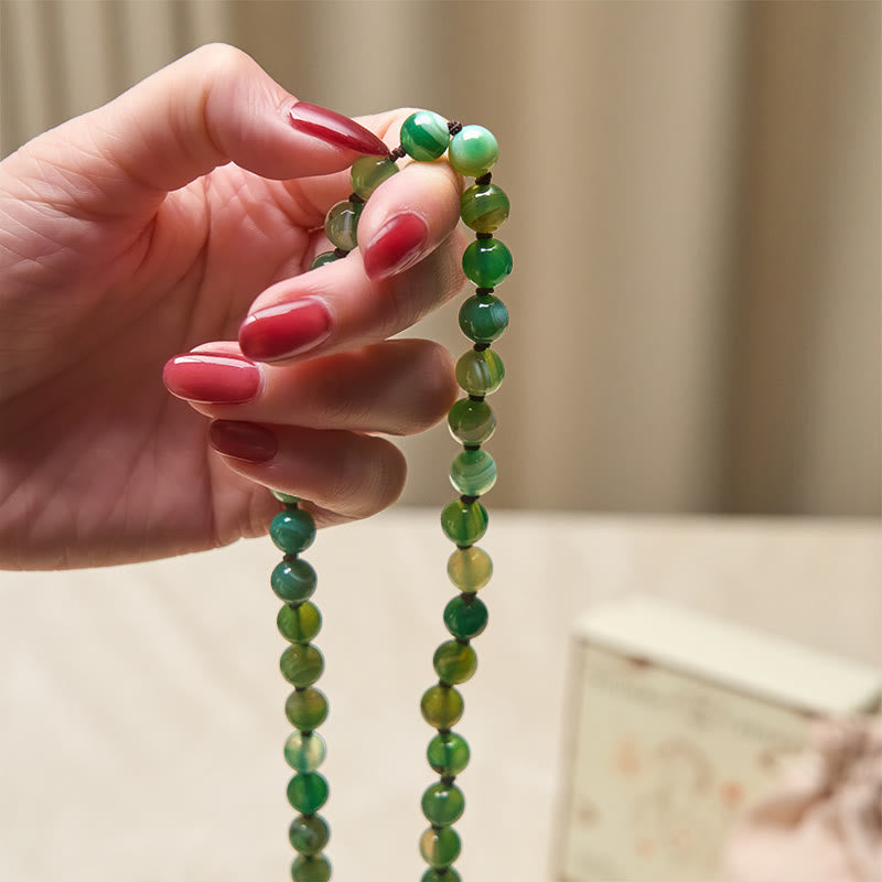 Malachite Bead Tassel Bracelet