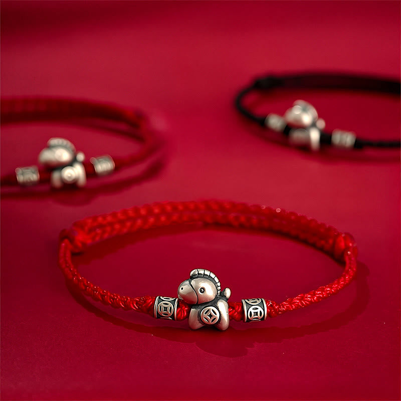999 Silbernes Pferde-Armband mit verstellbarem Band