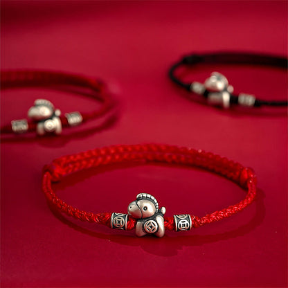 999 Silbernes Pferde-Armband mit verstellbarem Band