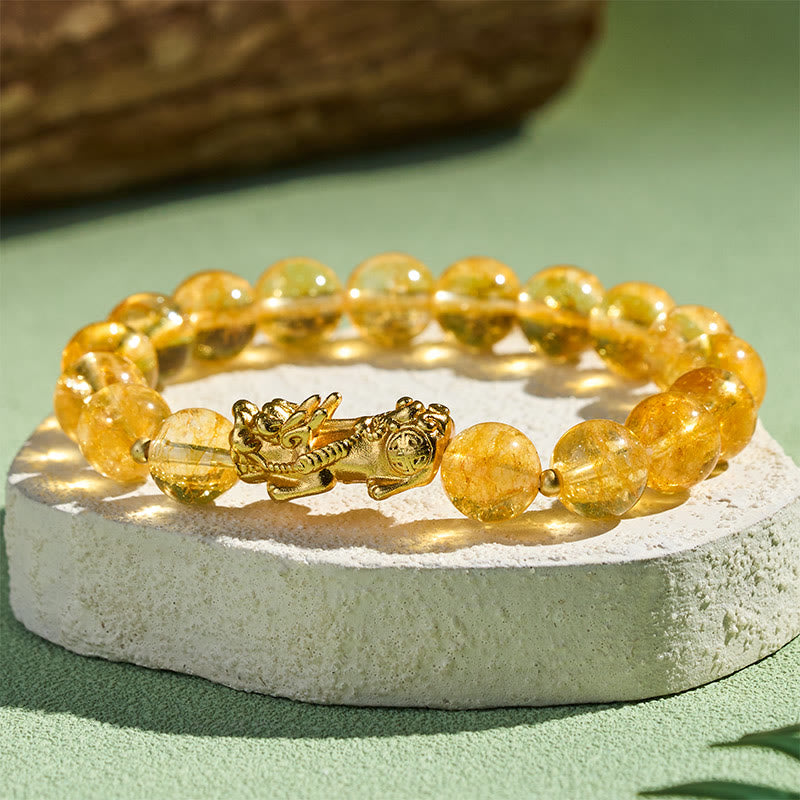 Citrine Pixiu 14–16cm Bracelet