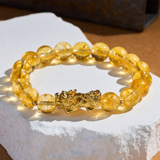 Citrine Pixiu 14–16cm Bracelet