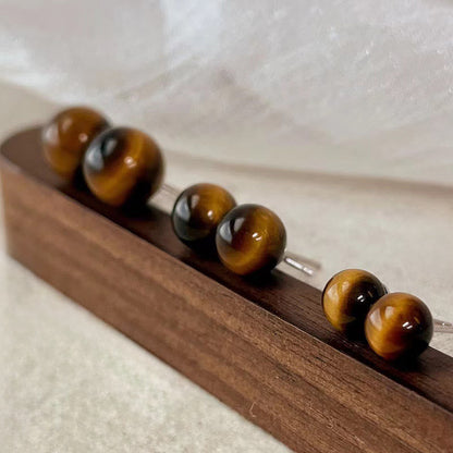 Tiger's Eye Round Stud Earrings