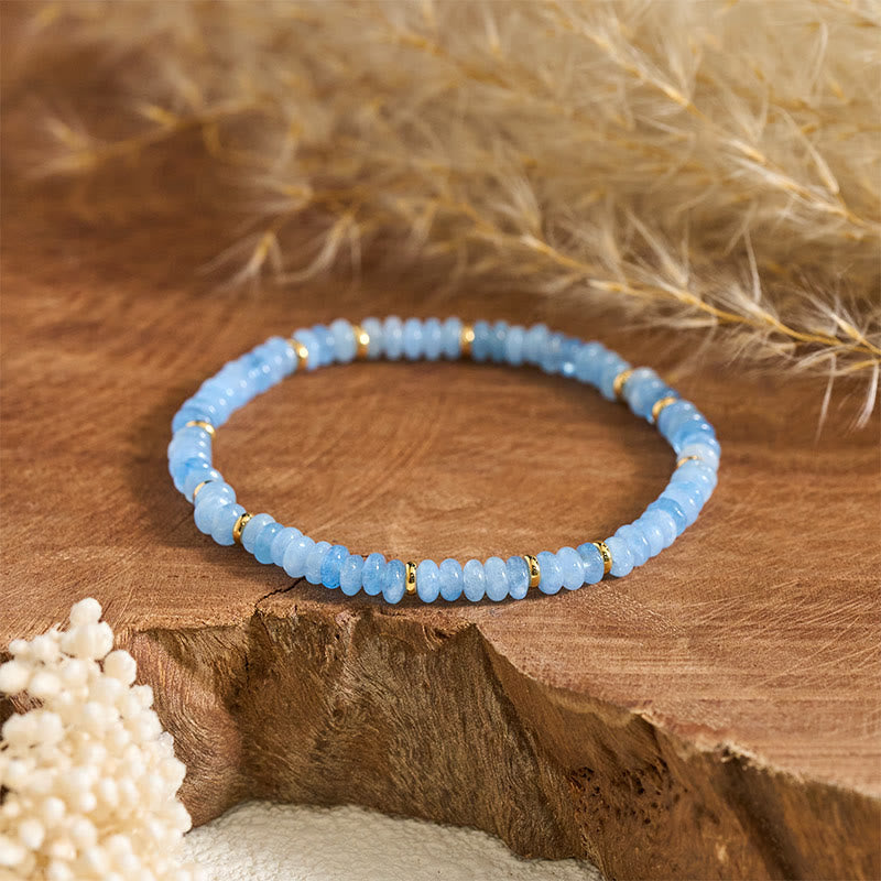 Aquamarine Pearl 4mm Bead Bracelet