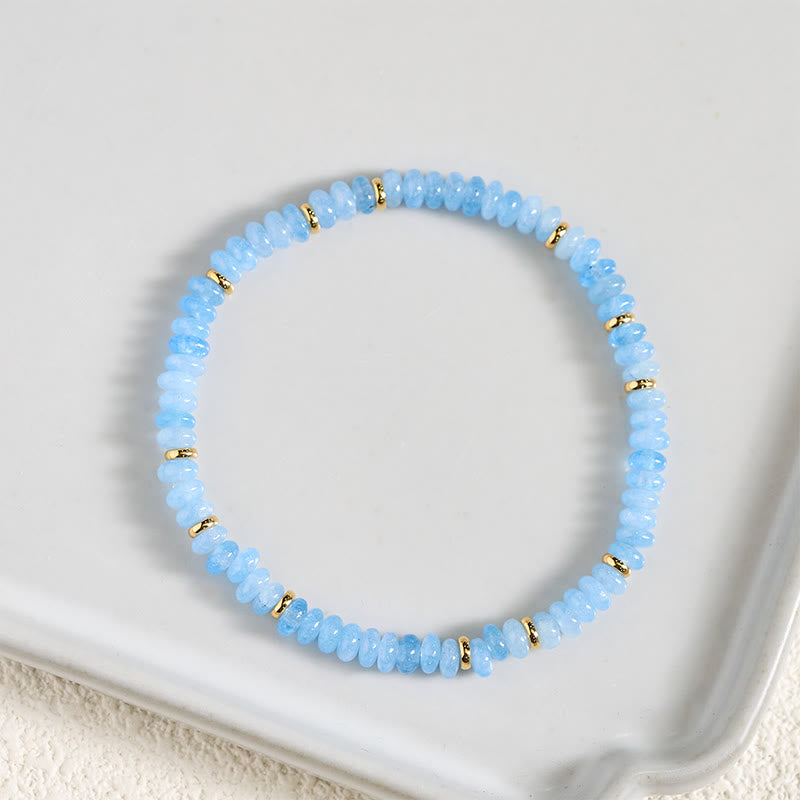 Aquamarine Pearl 4mm Bead Bracelet