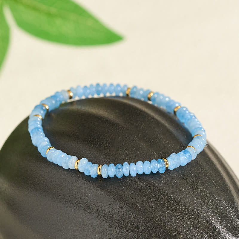 Aquamarine Pearl 4mm Bead Bracelet