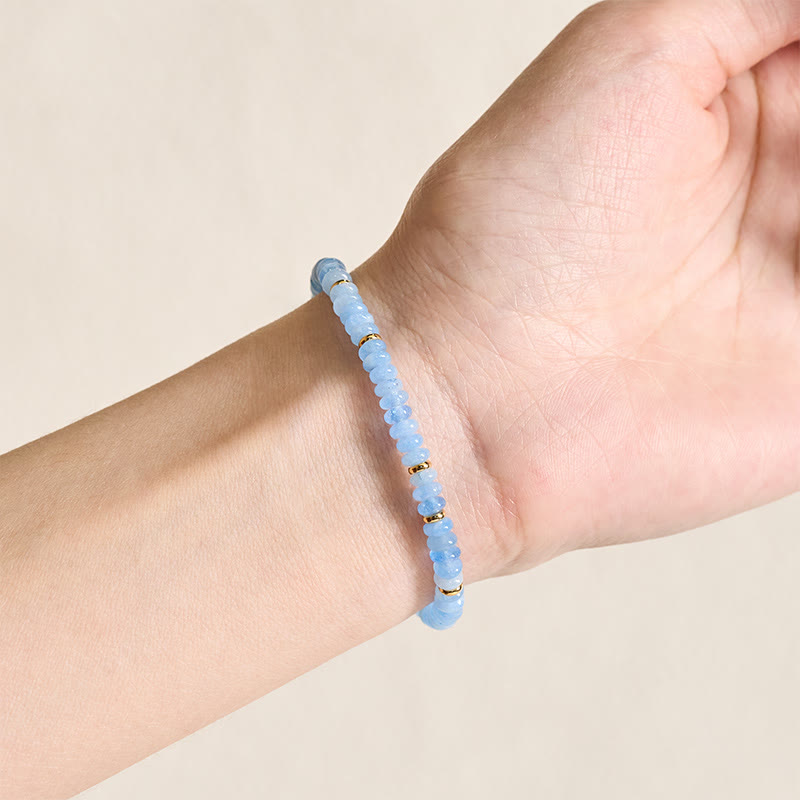 Aquamarine Pearl 4mm Bead Bracelet