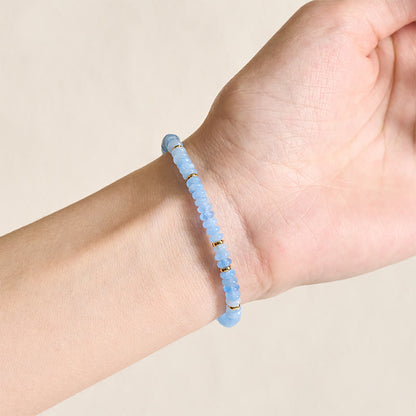 Aquamarine Pearl 4mm Bead Bracelet