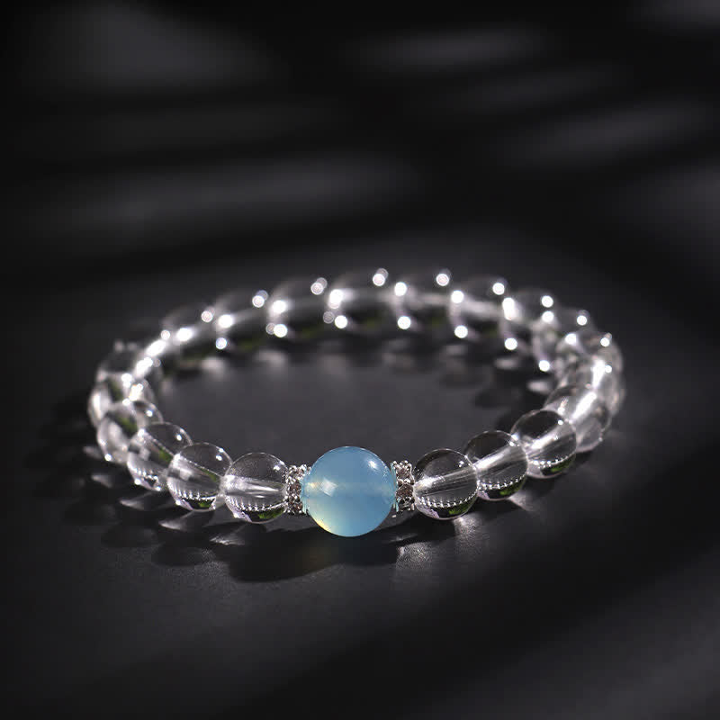 8–12mm Clear Quartz Aquamarine Bracelet by Worn Within