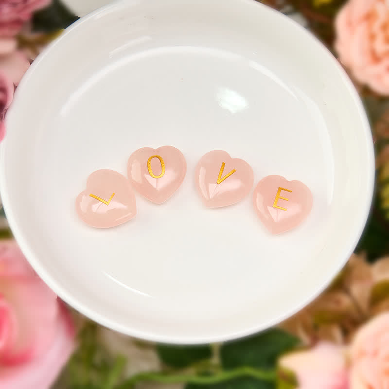 Rose Quartz Heart Crystal Decor
