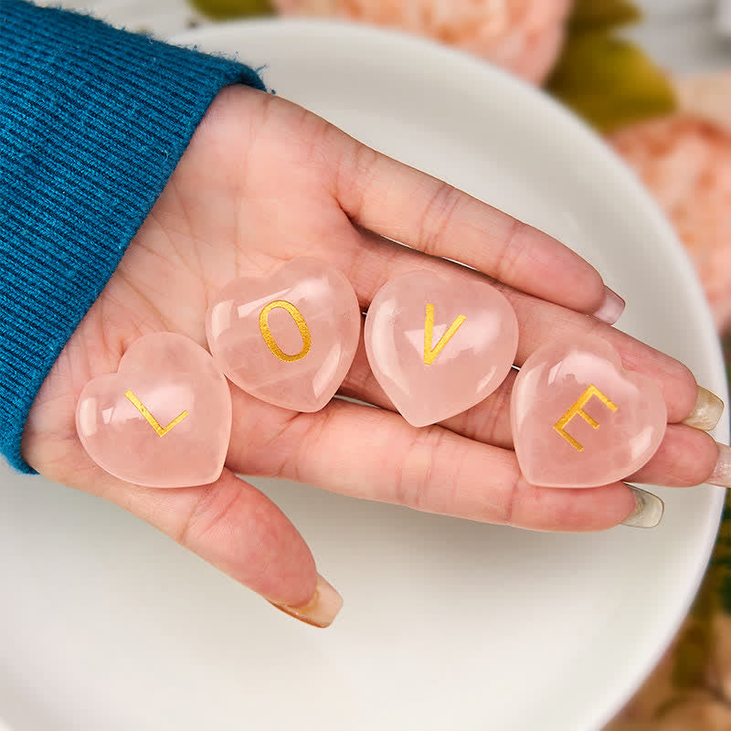 Rose Quartz Heart Crystal Decor