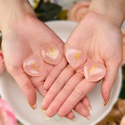 Rose Quartz Heart Crystal Decor