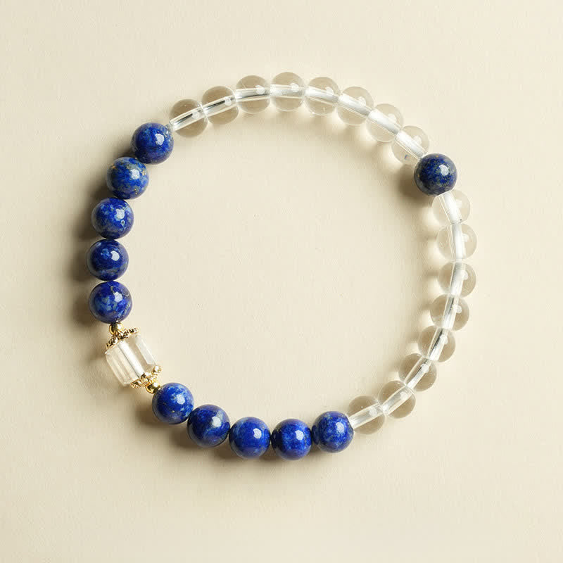 Lapislazuli-Klarquarz-Perlenarmband