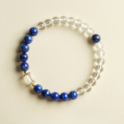 Lapislazuli-Klarquarz-Perlenarmband