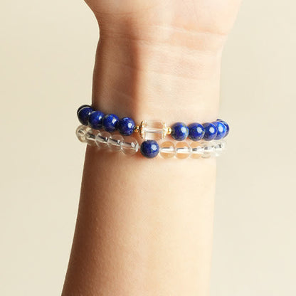 Lapislazuli-Klarquarz-Perlenarmband