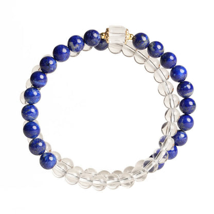 Lapislazuli-Klarquarz-Perlenarmband