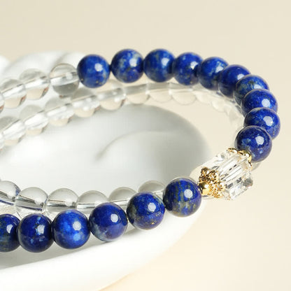 Lapislazuli-Klarquarz-Perlenarmband