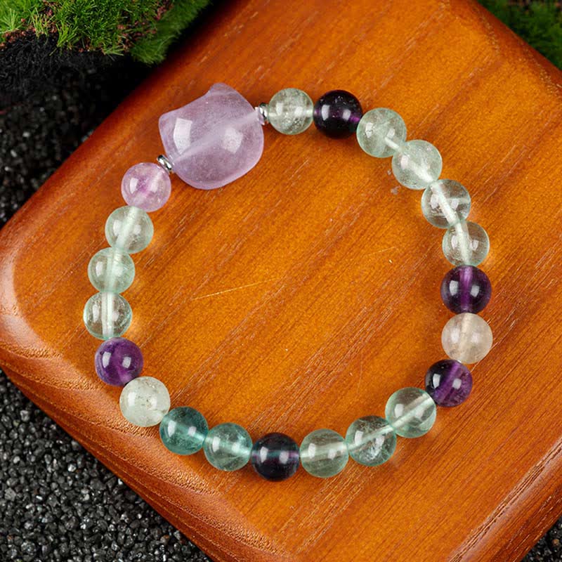 ブルーレースアゲート 猫 ブレスレット