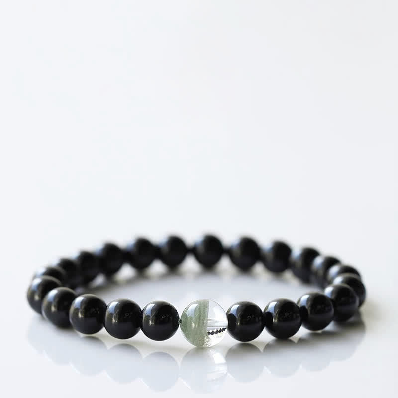 Armband mit schwarzem Turmalin und Sternzeichen-Tiermotiv