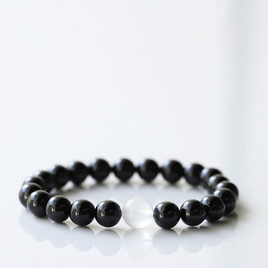 Black Tourmaline Zodiac Animal Design Bracelet by Worn Within