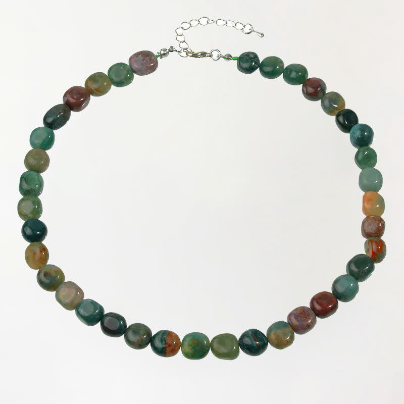 Indian Agate Irregular Shapes Bead Necklace by Worn Within
