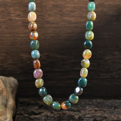 Indian Agate Irregular Shapes Bead Necklace