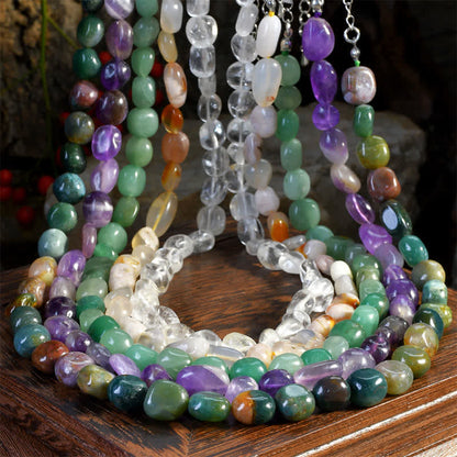 Indian Agate Irregular Shapes Bead Necklace