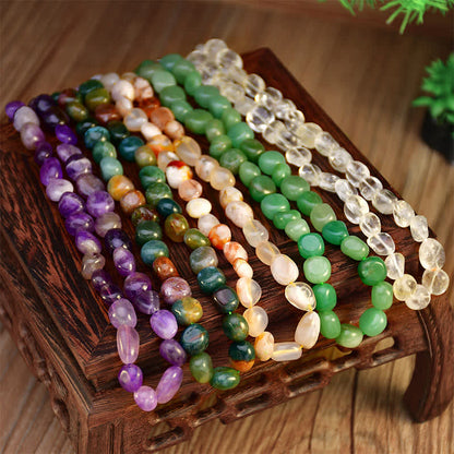 Indian Agate Irregular Shapes Bead Necklace