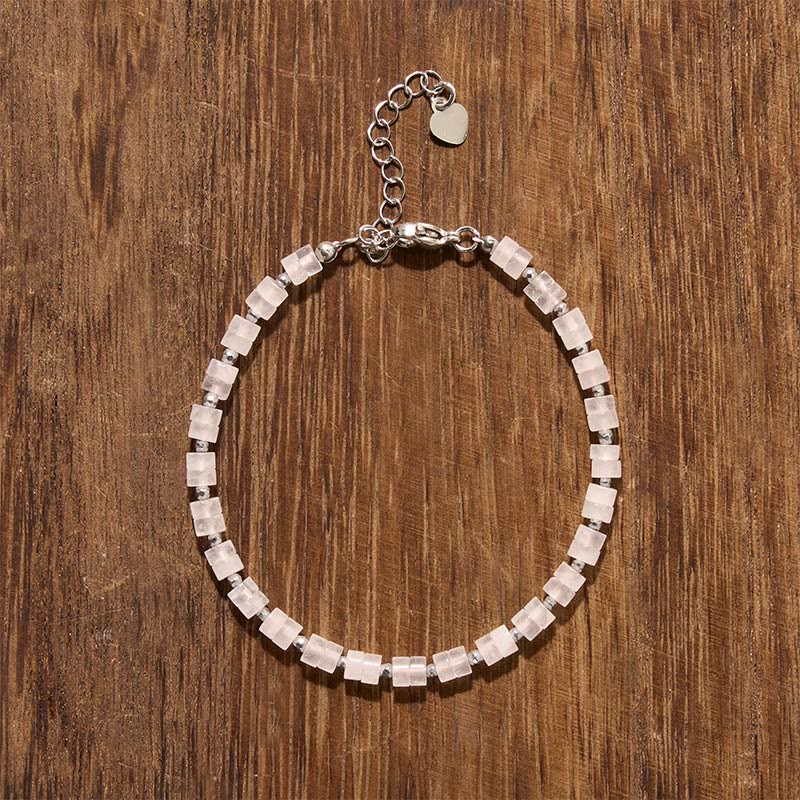 Mixed Crystal Flat Bead Bracelet
