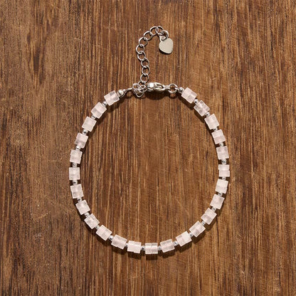 Mixed Crystal Flat Bead Bracelet