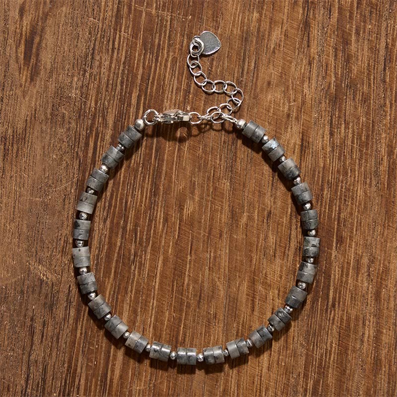 Mixed Crystal Flat Bead Bracelet