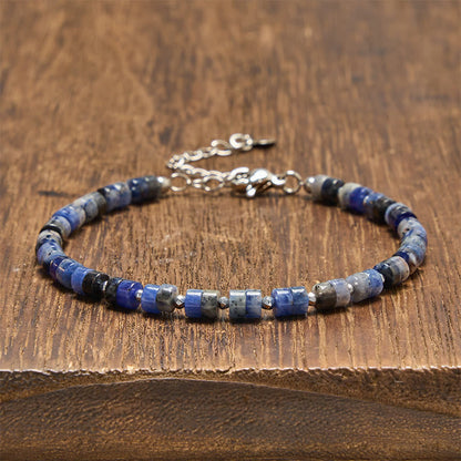Mixed Crystal Flat Bead Bracelet