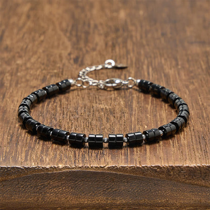 Mixed Crystal Flat Bead Bracelet