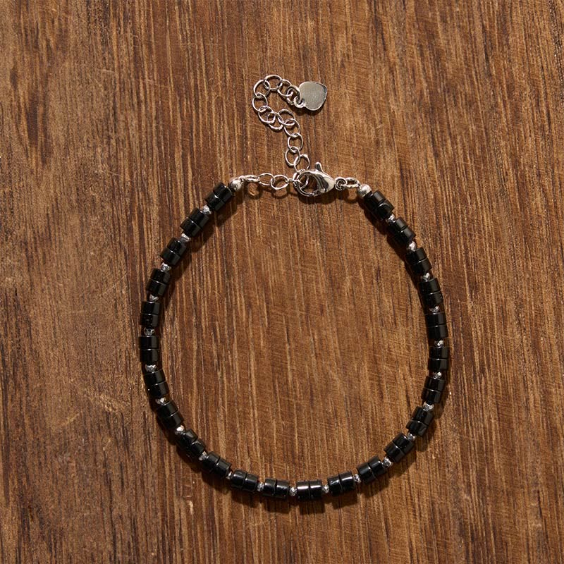 Mixed Crystal Flat Bead Bracelet